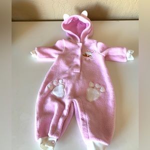 Baby V Soft Pink Hooded Bunny Sleeper